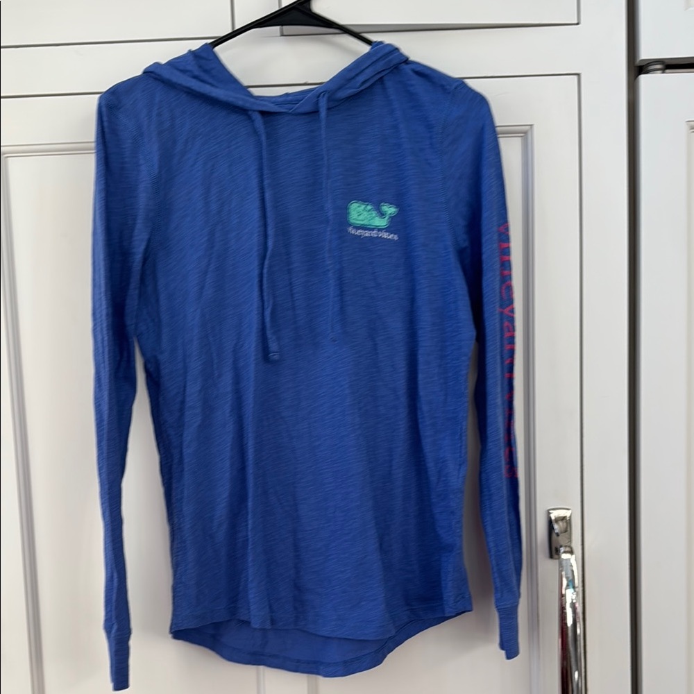 COPY - Vineyard Vines Blue Hoodie with Logo XS lightweight
